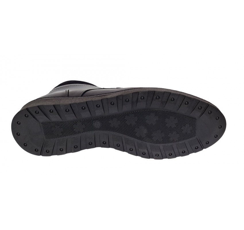 Ghete barbati sport casual din piele naturala cu siret si fermoar (imblanite) Corsa Blue