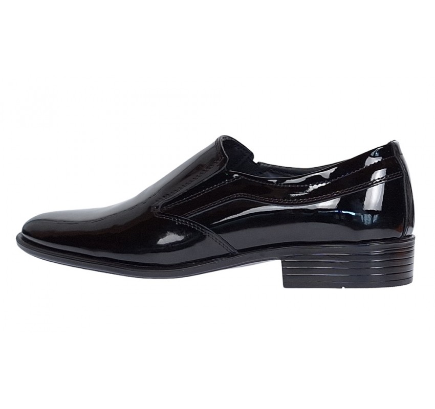 Pantofi barbati eleganti din piele naturala Mateo Negru Lac Marimea