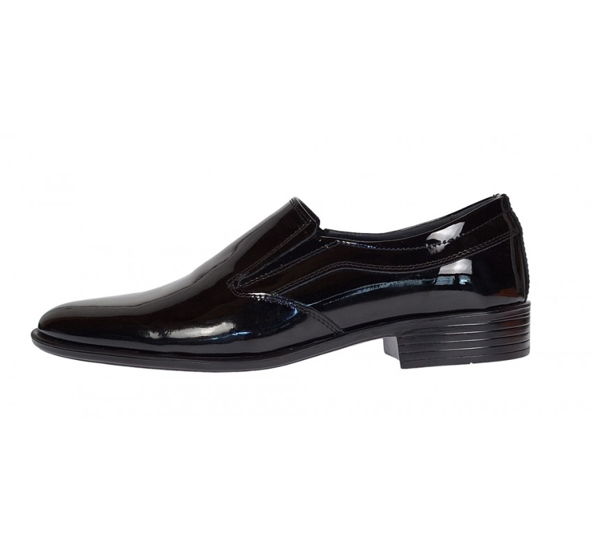 Pantofi barbati eleganti din piele naturala Mateo Negru Lac Marimea