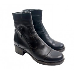 Oferta marimea 36, 40 - Ghete dama din piele naturala, cu fermoar - Negru (imblanite) - LGNADIAN