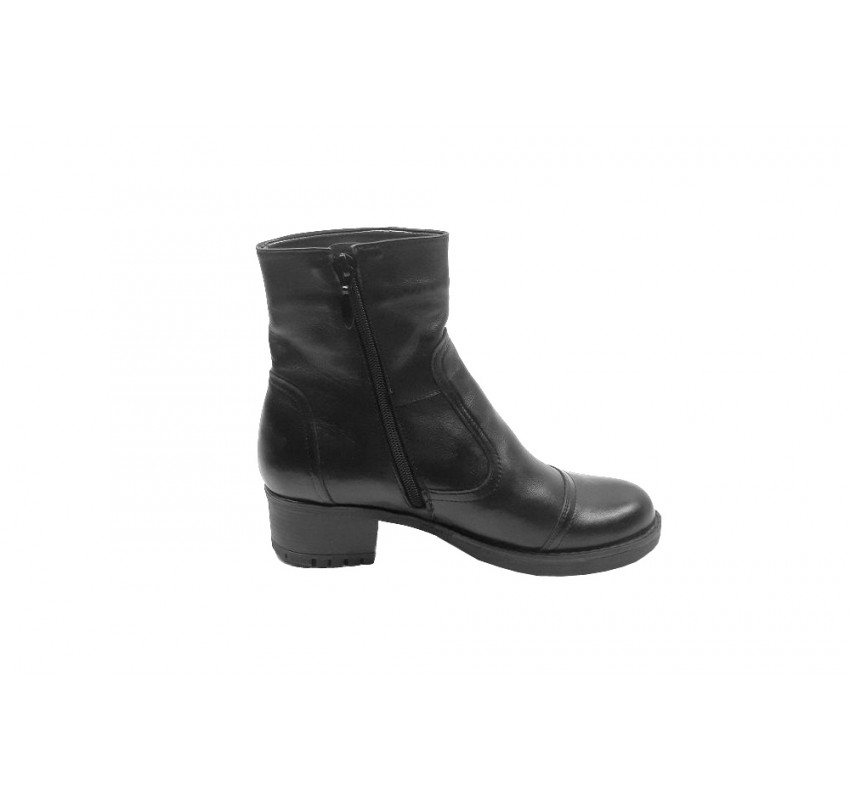 Oferta marimea 36, 40 - Ghete dama din piele naturala, cu fermoar - Negru (imblanite) - LGNADIAN