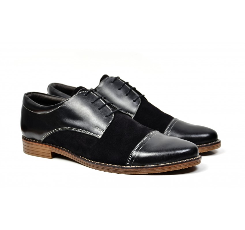 Marimea 45 Pantofi barbati casual - eleganti din piele naturala KLAUSS BLACK 