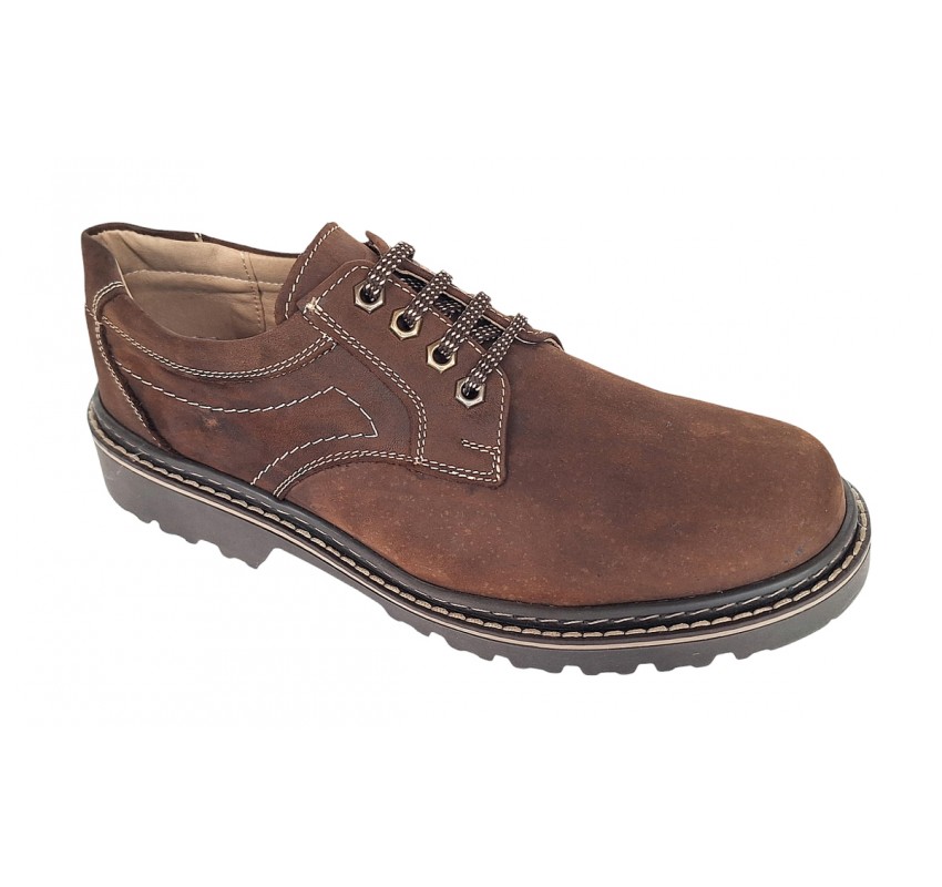 Marimea 41 Pantofi barbati din piele naturala maro bufu - Pantofi cu defect/ Probati - LMARK3MBF2