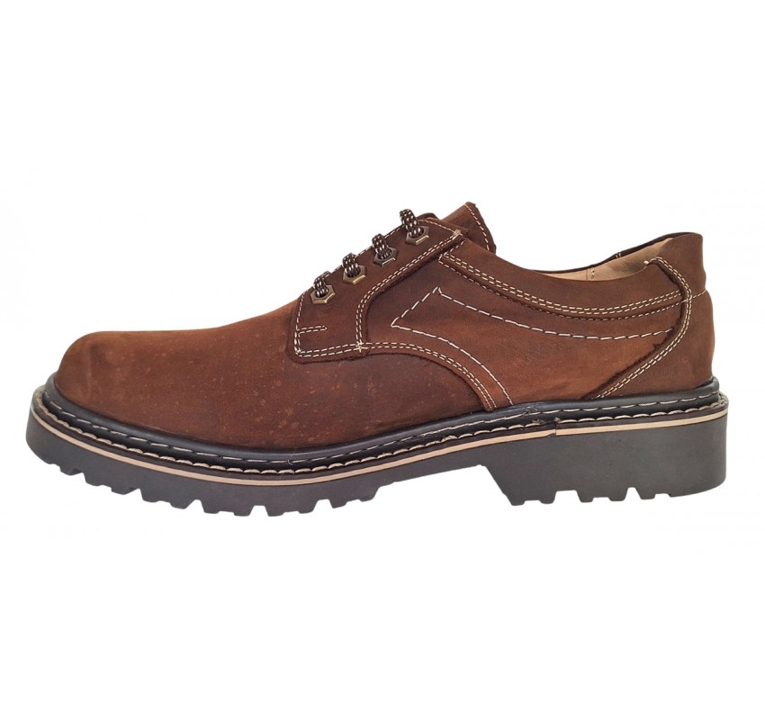 Marimea 41 Pantofi barbati din piele naturala maro bufu - Pantofi cu defect/ Probati - LMARK3MBF2