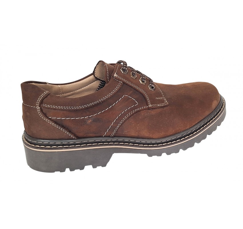Marimea 41 Pantofi barbati din piele naturala maro bufu - Pantofi cu defect/ Probati - LMARK3MBF2