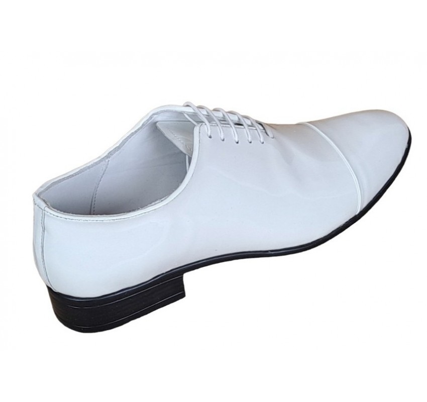 Oferta marimea 41 Pantofi barbati eleganti de ceremonie piele naturala Alb Lac LMOD1ALAC