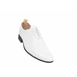 Oferta marimea  42, 43 -  Pantofi barbati, albi,, eleganti, din piele naturala box - LMOD1ALBBOX