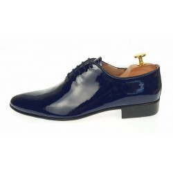 Oferta marimea  38, 41, - Pantofi barbati eleganti bleumarin din piele naturala lac, ENZO - LMOD1BLMLAC