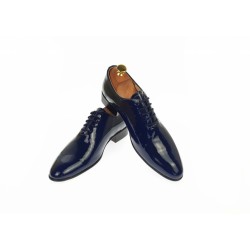 Oferta marimea  38, 41, - Pantofi barbati eleganti bleumarin din piele naturala lac, ENZO - LMOD1BLMLAC