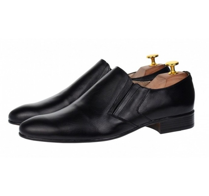 Marimea 42 Pantofi barbati cu elastic eleganti din piele naturala - Mod Negru