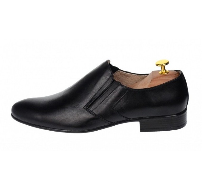 Marimea 42 Pantofi barbati cu elastic eleganti din piele naturala - Mod Negru