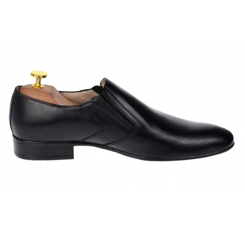 Marimea 42 Pantofi barbati cu elastic eleganti din piele naturala - Mod Negru