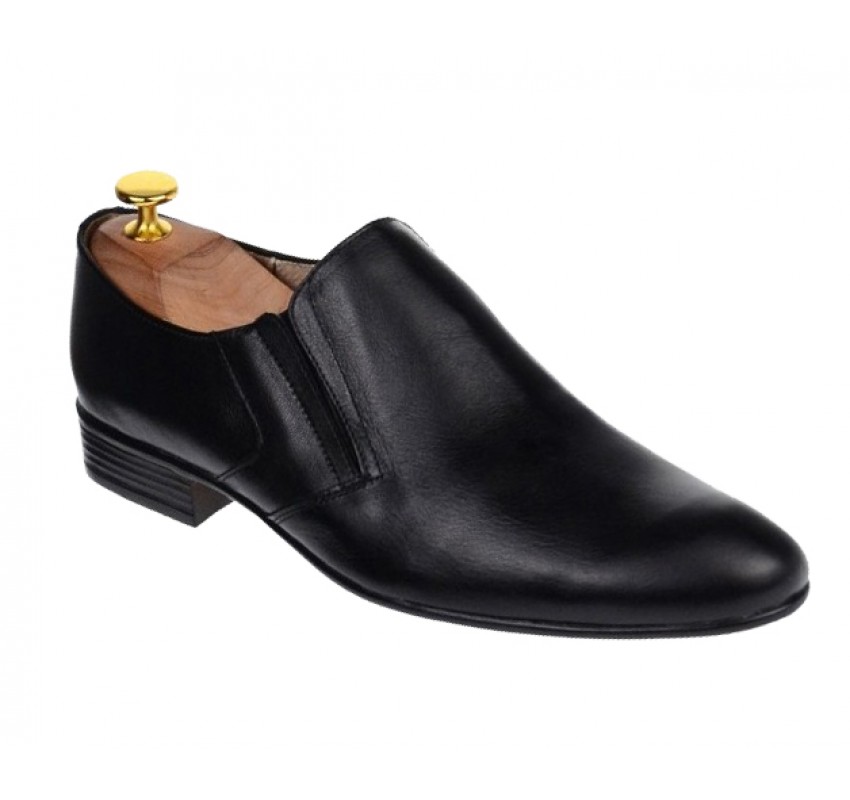 Marimea 42 Pantofi barbati cu elastic eleganti din piele naturala - Mod Negru