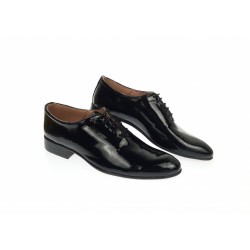 Oferta marimea 41, 43 Pantofi  barbati eleganti negri din piele naturala lacuita - LMOD1NLAC