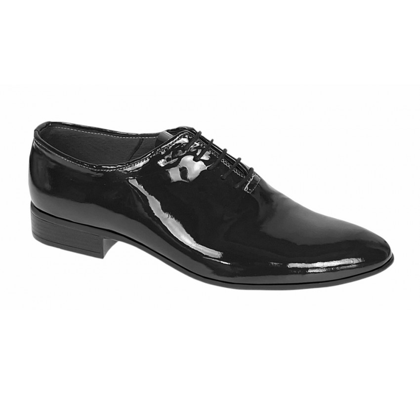 Pantofi barbati eleganti din piele naturala Negru LAC LMOD1NLAC