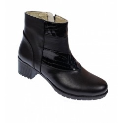 OFERTA MARIMEA  37  -  Ghete dama din piele naturala, cu fermoar, NEGRU - LMVS20N