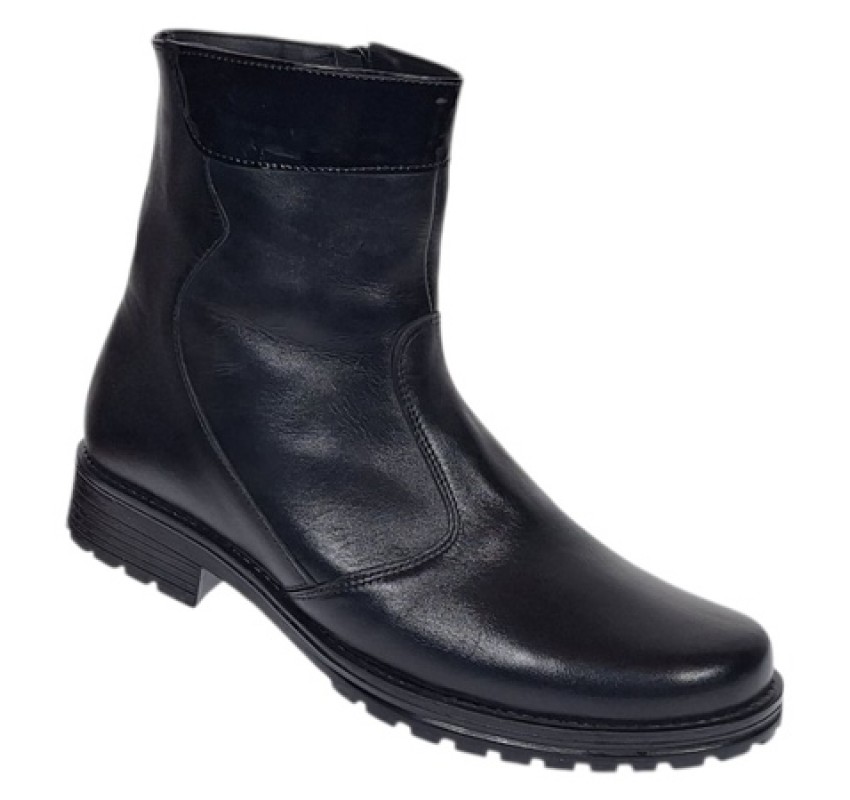 Oferta 38 Ghete dama din piele naturala cu fermoar negre imblanite LMVS21NL