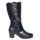 Oferta marimea 38 Cizme dama din piele naturala de culoare neagra Imblanite LMVS31CZM