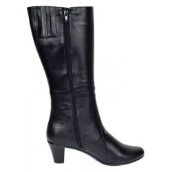 Oferta marimea 37 Cizme lungi dama din piele naturala, cu fermoar imblanite LMVS33
