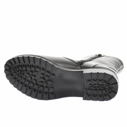 OFERTA marimea  35, 40, 41-  Ghete dama din piele naturala, cu fermoar, imblanite, Negru  LMVS51CR
