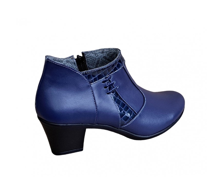 Oferta marimea 37 Ghetute dama din piele naturala cu fermoar bleumarin LMVS5BL