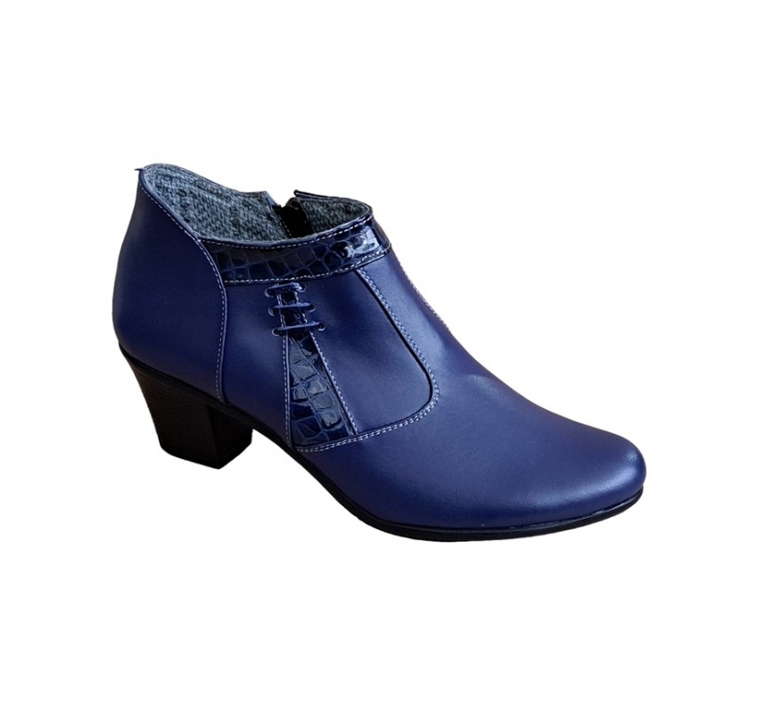 Oferta marimea 37 Ghetute dama din piele naturala cu fermoar bleumarin LMVS5BL
