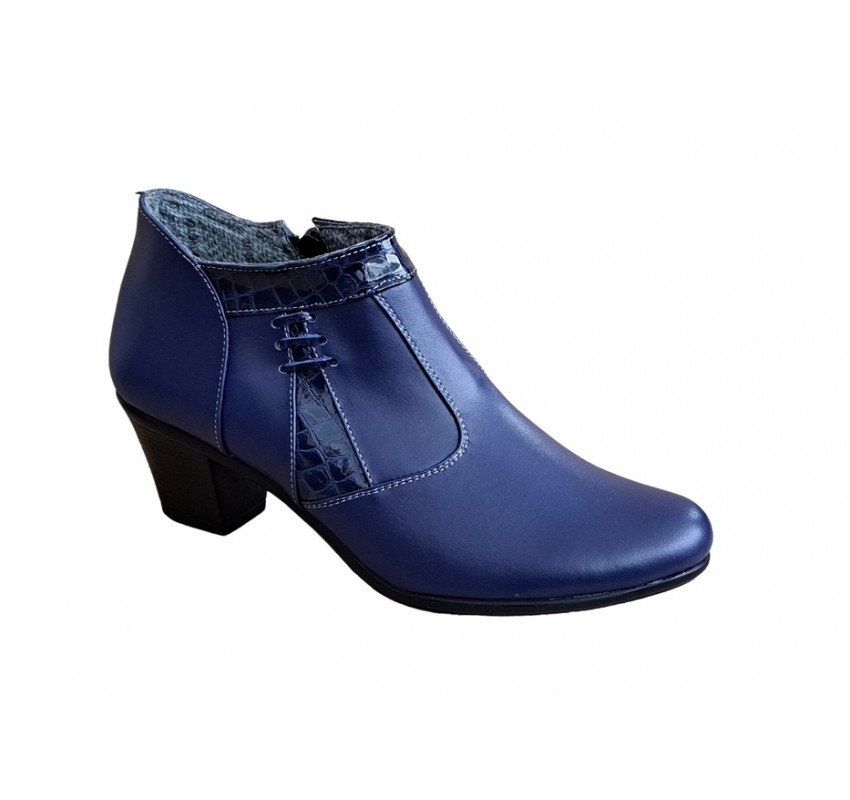 Oferta marimea 37 Ghetute dama din piele naturala cu fermoar bleumarin LMVS5BL