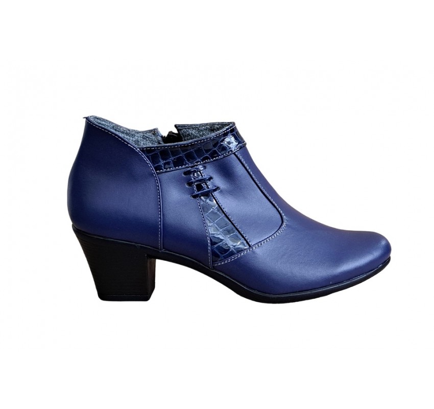 Oferta marimea 37 Ghetute dama din piele naturala cu fermoar bleumarin LMVS5BL