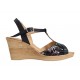 Marimea 35 Sandale dama din piele naturala, cu platforme de 7 cm, negru, MVS71NLCOL