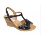 Marimea 35 Sandale dama din piele naturala, cu platforme de 7 cm, negru, MVS71NLCOL