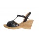 Marimea 35 Sandale dama din piele naturala, cu platforme de 7 cm, negru, MVS71NLCOL
