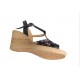 Marimea 35 Sandale dama din piele naturala, cu platforme de 7 cm, negru, MVS71NLCOL