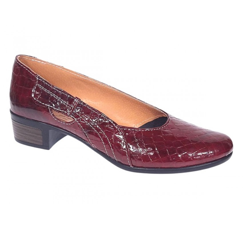 Marimea 37, 40 Pantofi dama din piele naturala Croco Lac Bordeaux - LMVSP1CRV