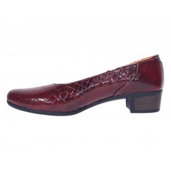 Marimea 37, 40 Pantofi dama din piele naturala Croco Lac Bordeaux - LMVSP1CRV