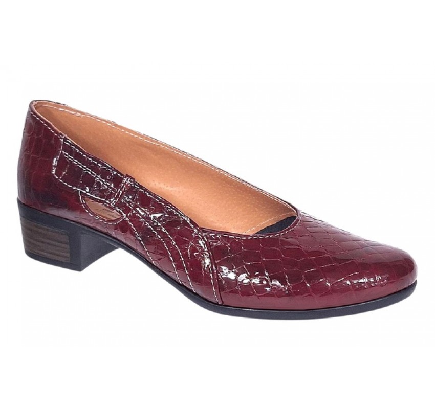 Marimea 37, 40 Pantofi dama din piele naturala Croco Lac Bordeaux - LMVSP1CRV