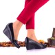 Oferta marimea 37, 38 -  Pantofi dama, casual, din piele naturala cu platforme de 6cm -  LNA115NPSL