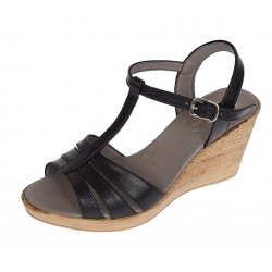 Oferta marimea 35 - Sandale dama din piele naturala Negru LNA134NBOX