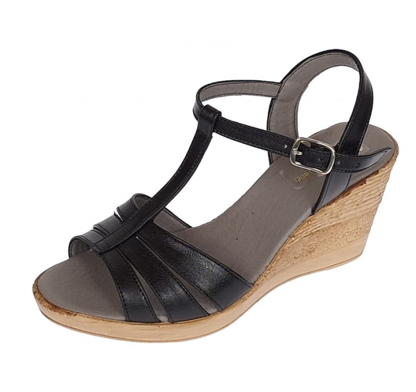 Oferta marimea 35 - Sandale dama din piele naturala Negru LNA134NBOX