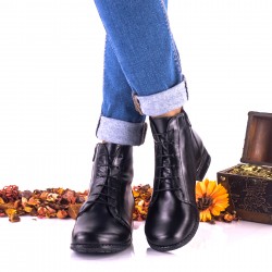 Oferta marimea 40 - Botine dama negre din piele naturala - LNA160NP