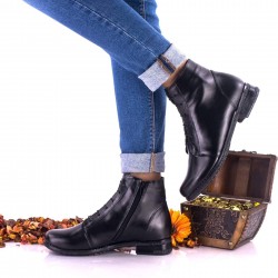 Oferta marimea 40 - Botine dama negre din piele naturala - LNA160NP