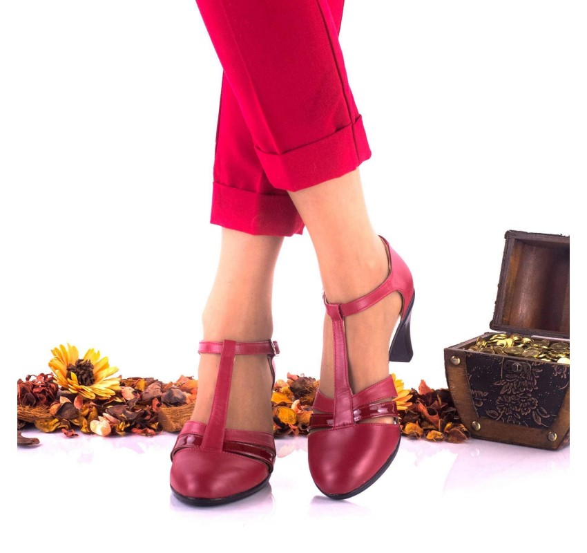 Oferta marimea, 40 - Pantofi dama din piele naturala rosu si piele naturala lacuita toc 7cm - LNA173RPL Oferta marimea, 40 - Pantofi dama din piele naturala rosu si piele naturala lacuita toc 7cm - LNA173RPL