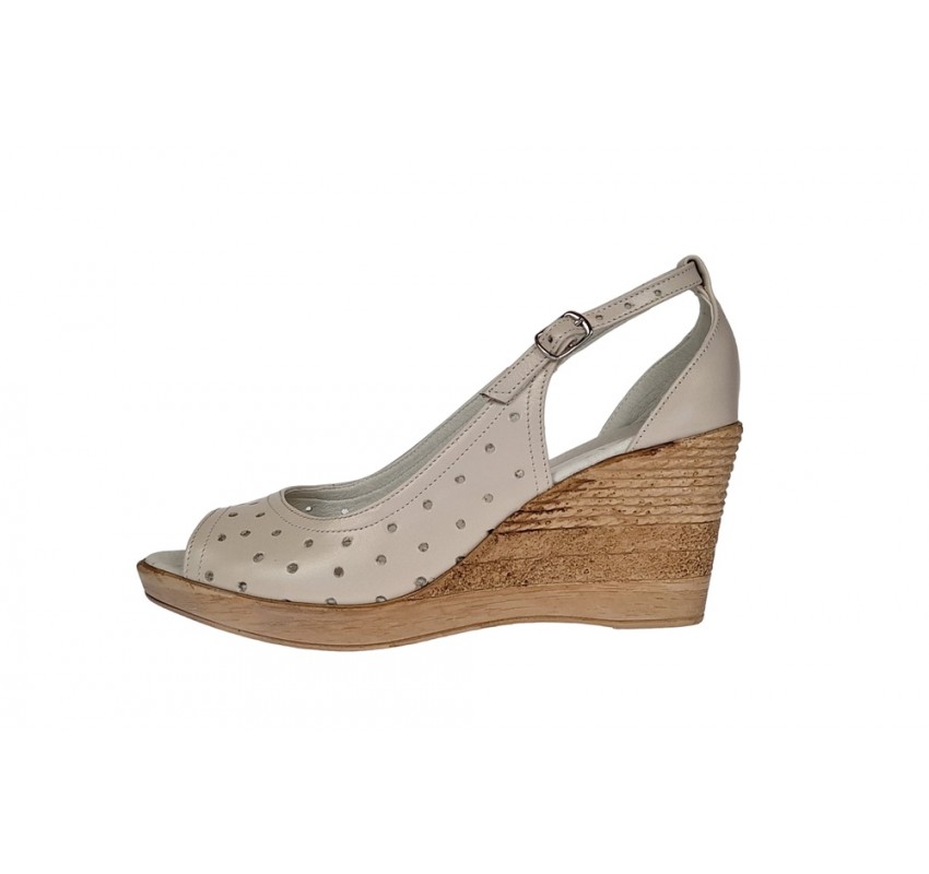 Oferta 39 Sandale dama crem din piele naturala - LNA177CREM