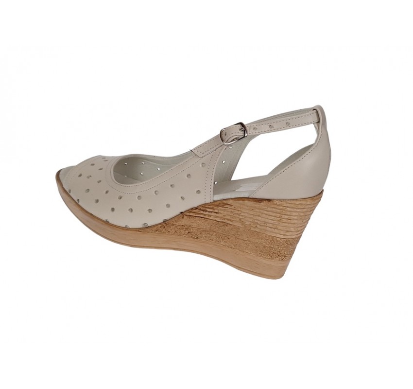 Oferta 39 Sandale dama crem din piele naturala - LNA177CREM