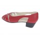 Marimea 37, 38 Sandale dama rosii din piele naturala, decupate lateral, cu toc mic elegant de 3 cm Roselia R
