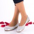 OFERTA  marimea 36 -  Balerini dama, model casual din piele naturala, argintii - LNA248