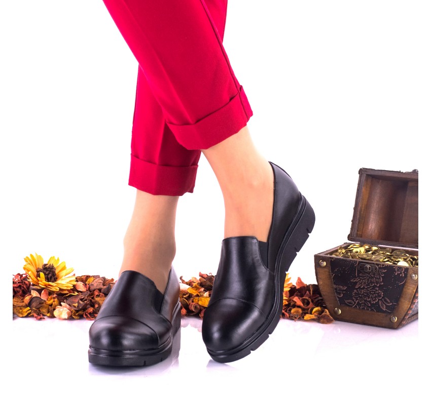 Oferta marimea 36 - Pantofi dama negri, casual din piele naturala LNA270NP Oferta marimea 36 - Pantofi dama negri, casual din piele naturala LNA270NP
