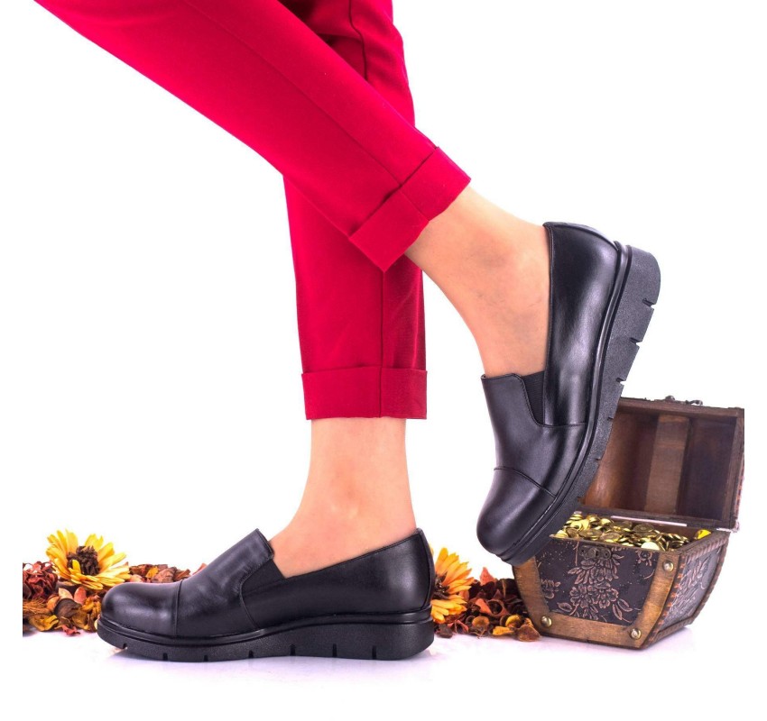 Oferta marimea 36 - Pantofi dama negri, casual din piele naturala LNA270NP Oferta marimea 36 - Pantofi dama negri, casual din piele naturala LNA270NP