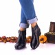 Oferta marimea 37, Botine dama negre din piele naturala cu fermoar - LNA275NP