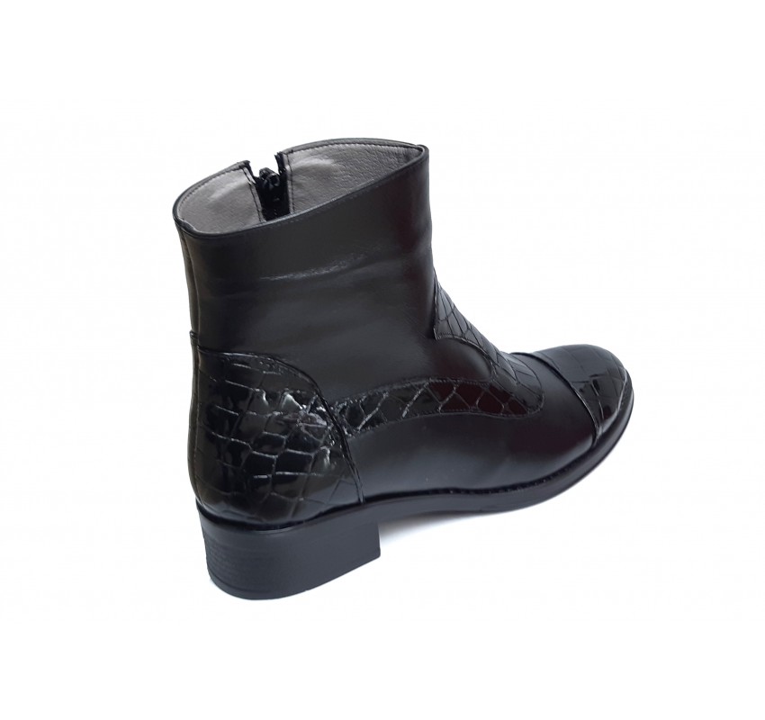 OFERTA marimea 39 - Ghete dama elegante negre din piele naturala croco si box - LNA322CRNP OFERTA marimea 39 - Ghete dama elegante negre din piele naturala croco si box - LNA322CRNP
