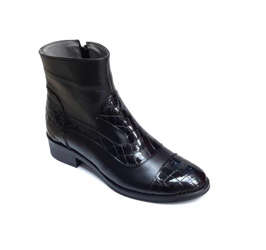OFERTA marimea 39 - Ghete dama elegante negre din piele naturala croco si box - LNA322CRNP OFERTA marimea 39 - Ghete dama elegante negre din piele naturala croco si box - LNA322CRNP